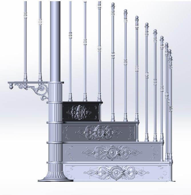 Cast iron staircase type 970